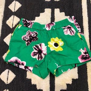 Green floral jcrew shorts